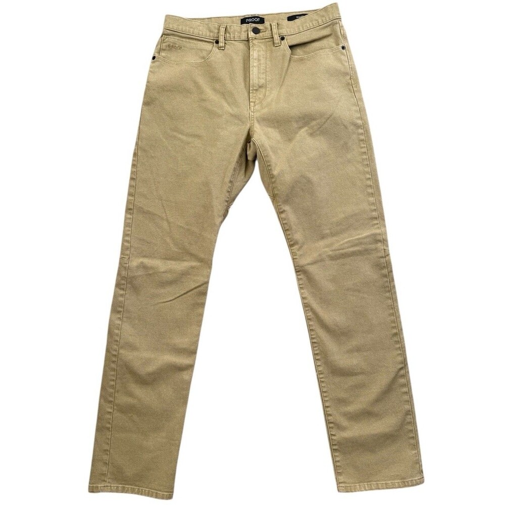 Proof Jeans Tan Straight Fit 5 Pocket Pants Denim Men’s Size 32 X 32